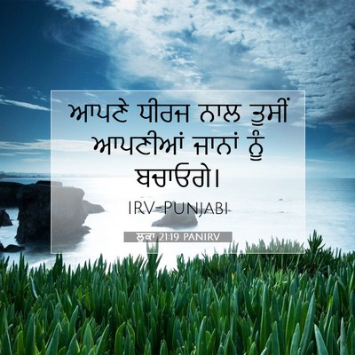 Picture 07 - ਲੂਕਾ 21:19 PANIRV - ਆਪਣੇ ਧੀਰਜ ਨਾਲ - Bible Verse Picture
