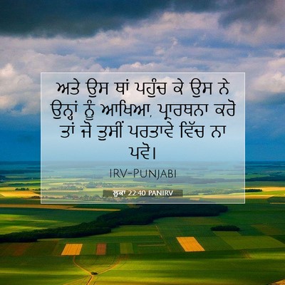 Picture 07 - ਲੂਕਾ 22:40 PANIRV - ਅਤੇ ਉਸ ਥਾਂ ਪਹੁੰਚ ਕੇ - Bible Verse Picture