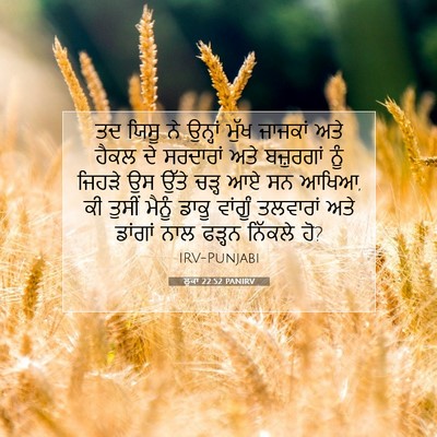 Picture 07 - ਲੂਕਾ 22:52 PANIRV - ਤਦ ਯਿਸੂ ਨੇ ਉਨ੍ਹਾਂ - Bible Verse Picture