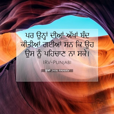 Picture 07 - ਲੂਕਾ 24:16 PANIRV - ਪਰ ਉਨ੍ਹਾਂ ਦੀਆਂ - Bible Verse Picture