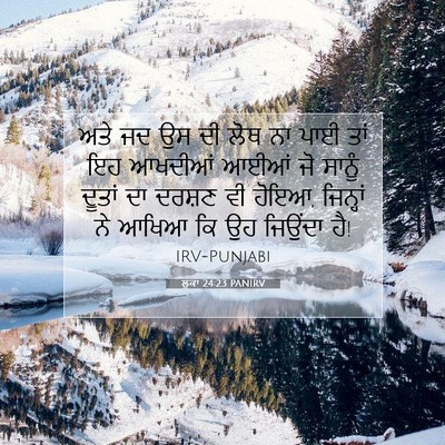 Picture 07 - ਲੂਕਾ 24:23 PANIRV - ਅਤੇ ਜਦ ਉਸ ਦੀ ਲੋਥ ਨਾ - Bible Verse Picture