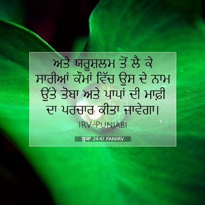 Picture 07 - ਲੂਕਾ 24:47 PANIRV - ਅਤੇ ਯਰੂਸ਼ਲਮ ਤੋਂ ਲੈ - Bible Verse Picture