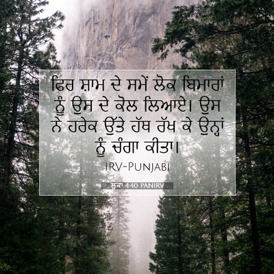 Picture 07 - ਲੂਕਾ 4:40 PANIRV - ਫਿਰ ਸ਼ਾਮ ਦੇ ਸਮੇਂ - Bible Verse Picture