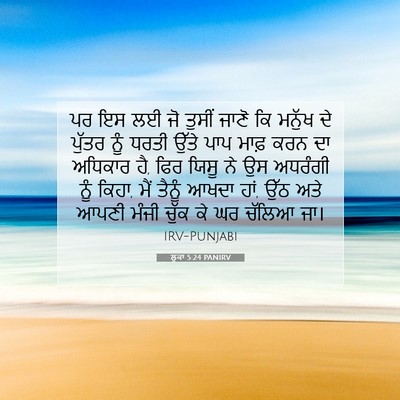 Picture 07 - ਲੂਕਾ 5:24 PANIRV - ਪਰ ਇਸ ਲਈ ਜੋ ਤੁਸੀਂ - Bible Verse Picture