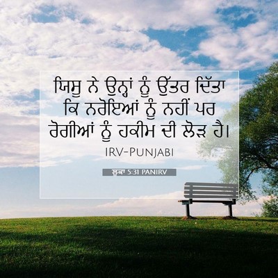 Picture 07 - ਲੂਕਾ 5:31 PANIRV - ਯਿਸੂ ਨੇ ਉਨ੍ਹਾਂ ਨੂੰ - Bible Verse Picture