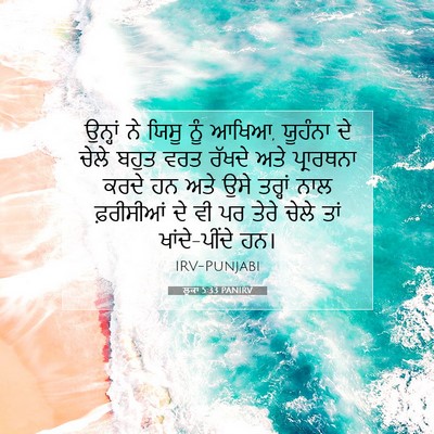Picture 07 - ਲੂਕਾ 5:33 PANIRV - ਉਨ੍ਹਾਂ ਨੇ ਯਿਸੂ ਨੂੰ - Bible Verse Picture