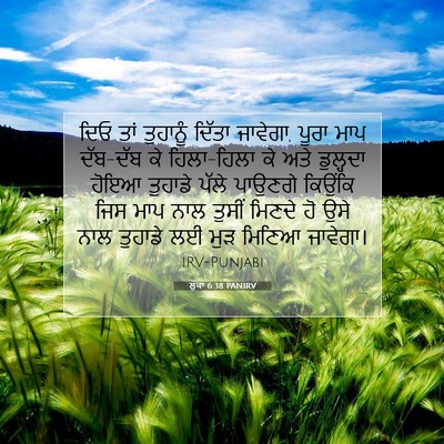 Picture 07 - ਲੂਕਾ 6:38 PANIRV - ਦਿਓ ਤਾਂ ਤੁਹਾਨੂੰ - Bible Verse Picture