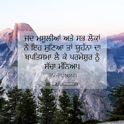 Picture 07 - ਲੂਕਾ 7:29 PANIRV - ਜਦ ਮਸੂਲੀਆਂ ਅਤੇ ਸਭ - Bible Verse Picture