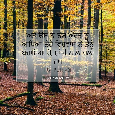 Picture 07 - ਲੂਕਾ 7:50 PANIRV - ਅਤੇ ਉਸ ਨੇ ਉਸ ਔਰਤ - Bible Verse Picture