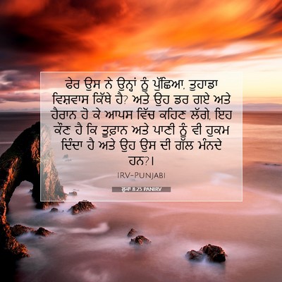 Picture 07 - ਲੂਕਾ 8:25 PANIRV - ਫੇਰ ਉਸ ਨੇ ਉਨ੍ਹਾਂ - Bible Verse Picture