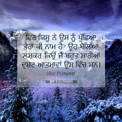 Picture 07 - ਲੂਕਾ 8:30 PANIRV - ਫਿਰ ਯਿਸੂ ਨੇ ਉਸ ਨੂੰ - Bible Verse Picture