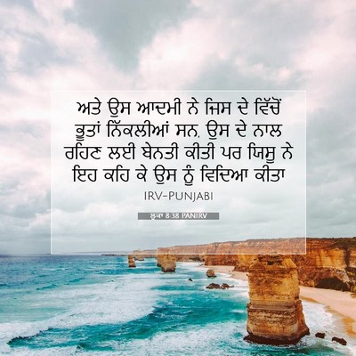 Picture 07 - ਲੂਕਾ 8:38 PANIRV - ਅਤੇ ਉਸ ਆਦਮੀ ਨੇ ਜਿਸ - Bible Verse Picture