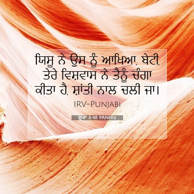 Picture 07 - ਲੂਕਾ 8:48 PANIRV - ਯਿਸੂ ਨੇ ਉਸ ਨੂੰ - Bible Verse Picture