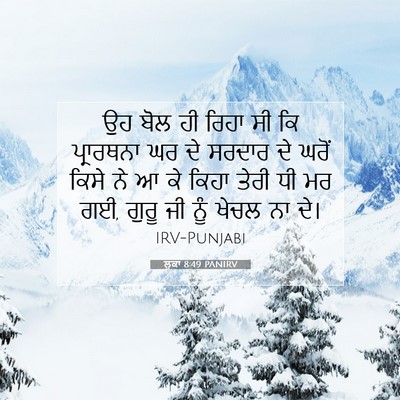 Picture 07 - ਲੂਕਾ 8:49 PANIRV - ਉਹ ਬੋਲ ਹੀ ਰਿਹਾ ਸੀ - Bible Verse Picture