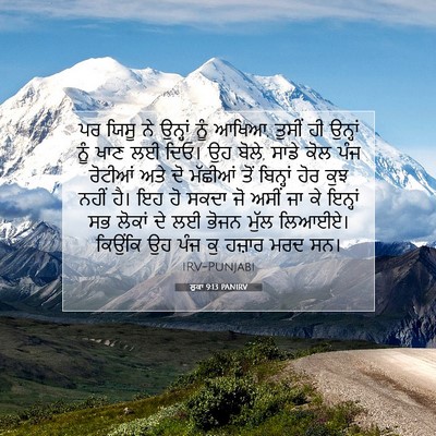 Picture 07 - ਲੂਕਾ 9:13 PANIRV - ਪਰ ਯਿਸੂ ਨੇ ਉਨ੍ਹਾਂ - Bible Verse Picture