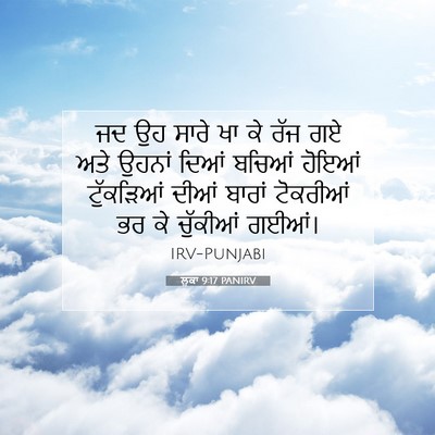 Picture 07 - ਲੂਕਾ 9:17 PANIRV - ਜਦ ਉਹ ਸਾਰੇ ਖਾ ਕੇ - Bible Verse Picture