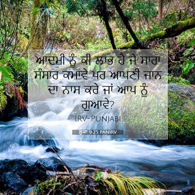 Picture 07 - ਲੂਕਾ 9:25 PANIRV - ਆਦਮੀ ਨੂੰ ਕੀ ਲਾਭ ਹੈ - Bible Verse Picture