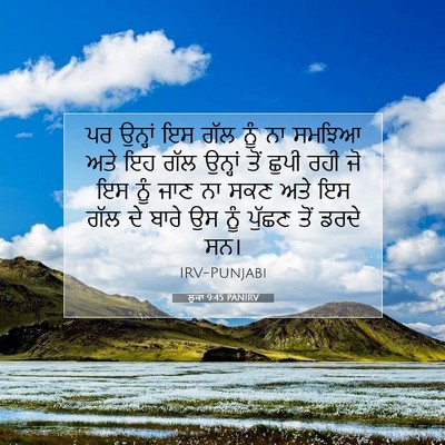 Picture 07 - ਲੂਕਾ 9:45 PANIRV - ਪਰ ਉਨ੍ਹਾਂ ਇਸ ਗੱਲ - Bible Verse Picture