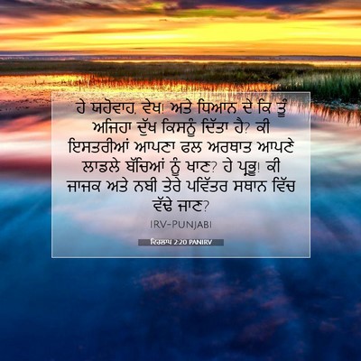 Picture 07 - ਵਿਰਲਾਪ 2:20 PANIRV - ਹੇ ਯਹੋਵਾਹ, ਵੇਖ! ਅਤੇ - Bible Verse Picture