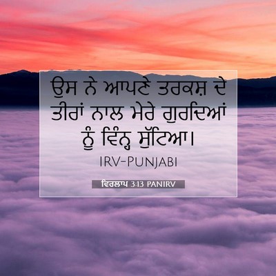 Picture 07 - ਵਿਰਲਾਪ 3:13 PANIRV - ਉਸ ਨੇ ਆਪਣੇ ਤਰਕਸ਼ ਦੇ - Bible Verse Picture