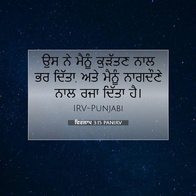 Picture 07 - ਵਿਰਲਾਪ 3:15 PANIRV - ਉਸ ਨੇ ਮੈਨੂੰ ਕੁੜੱਤਣ - Bible Verse Picture