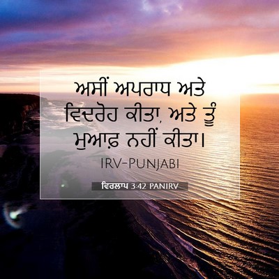 Picture 07 - ਵਿਰਲਾਪ 3:42 PANIRV - ਅਸੀਂ ਅਪਰਾਧ ਅਤੇ - Bible Verse Picture