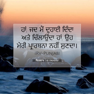 Picture 07 - ਵਿਰਲਾਪ 3:8 PANIRV - ਹਾਂ, ਜਦ ਮੈਂ ਦੁਹਾਈ - Bible Verse Picture