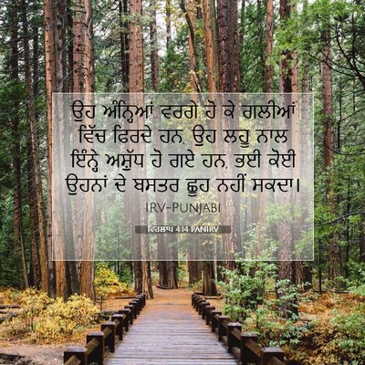 Picture 07 - ਵਿਰਲਾਪ 4:14 PANIRV - ਉਹ ਅੰਨ੍ਹਿਆਂ ਵਰਗੇ - Bible Verse Picture