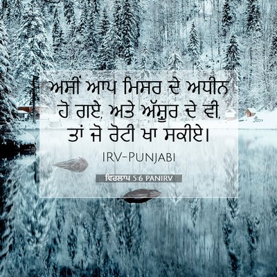Picture 07 - ਵਿਰਲਾਪ 5:6 PANIRV - ਅਸੀਂ ਆਪ ਮਿਸਰ ਦੇ - Bible Verse Picture