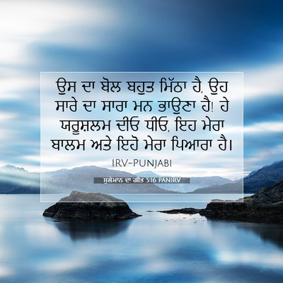 Picture 07 - ਸੁਲੇਮਾਨ ਦਾ ਗੀਤ 5:16 PANIRV - ਉਸ ਦਾ ਬੋਲ ਬਹੁਤ - Bible Verse Picture