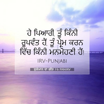 Picture 07 - ਸੁਲੇਮਾਨ ਦਾ ਗੀਤ 7:6 PANIRV - ਹੇ ਪਿਆਰੀ, ਤੂੰ ਕਿੰਨੀ - Bible Verse Picture