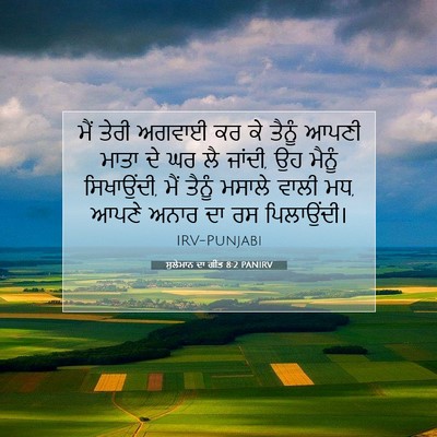 Picture 07 - ਸੁਲੇਮਾਨ ਦਾ ਗੀਤ 8:2 PANIRV - ਮੈਂ ਤੇਰੀ ਅਗਵਾਈ ਕਰ - Bible Verse Picture
