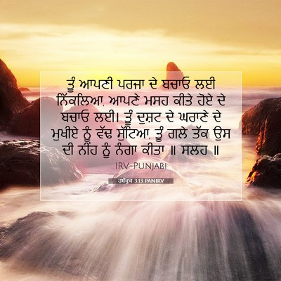 Picture 07 - ਹਬੱਕੂਕ 3:13 PANIRV - ਤੂੰ ਆਪਣੀ ਪਰਜਾ ਦੇ - Bible Verse Picture