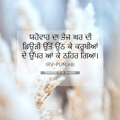 Picture 07 - ਹਿਜ਼ਕੀਏਲ 10:18 PANIRV - ਯਹੋਵਾਹ ਦਾ ਤੇਜ ਘਰ ਦੀ - Bible Verse Picture