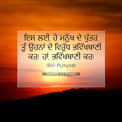 Picture 07 - ਹਿਜ਼ਕੀਏਲ 11:4 PANIRV - ਇਸ ਲਈ, ਹੇ ਮਨੁੱਖ ਦੇ - Bible Verse Picture