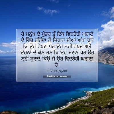 Picture 07 - ਹਿਜ਼ਕੀਏਲ 12:2 PANIRV - ਹੇ ਮਨੁੱਖ ਦੇ ਪੁੱਤਰ - Bible Verse Picture