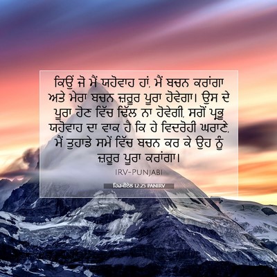 Picture 07 - ਹਿਜ਼ਕੀਏਲ 12:25 PANIRV - ਕਿਉਂ ਜੋ ਮੈਂ ਯਹੋਵਾਹ - Bible Verse Picture