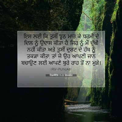 Picture 07 - ਹਿਜ਼ਕੀਏਲ 13:22 PANIRV - ਇਸ ਲਈ ਕਿ ਤੁਸੀਂ ਝੂਠ - Bible Verse Picture