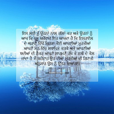 Picture 07 - ਹਿਜ਼ਕੀਏਲ 14:4 PANIRV - ਇਸ ਲਈ ਤੂੰ ਉਹਨਾਂ ਨਾਲ - Bible Verse Picture