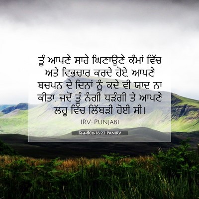 Picture 07 - ਹਿਜ਼ਕੀਏਲ 16:22 PANIRV - ਤੂੰ ਆਪਣੇ ਸਾਰੇ - Bible Verse Picture