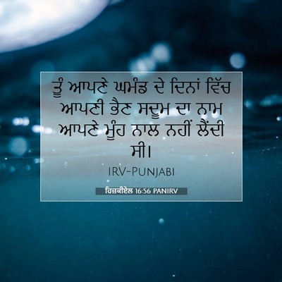 Picture 07 - ਹਿਜ਼ਕੀਏਲ 16:56 PANIRV - ਤੂੰ ਆਪਣੇ ਘਮੰਡ ਦੇ - Bible Verse Picture