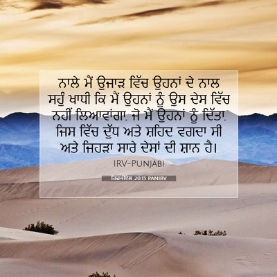 Picture 07 - ਹਿਜ਼ਕੀਏਲ 20:15 PANIRV - ਨਾਲੇ ਮੈਂ ਉਜਾੜ ਵਿੱਚ - Bible Verse Picture