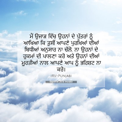 Picture 07 - ਹਿਜ਼ਕੀਏਲ 20:18 PANIRV - ਮੈਂ ਉਜਾੜ ਵਿੱਚ - Bible Verse Picture