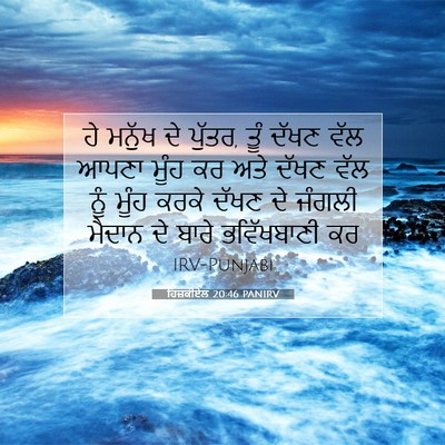 Picture 07 - ਹਿਜ਼ਕੀਏਲ 20:46 PANIRV - ਹੇ ਮਨੁੱਖ ਦੇ ਪੁੱਤਰ, - Bible Verse Picture