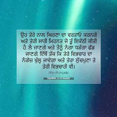 Picture 07 - ਹਿਜ਼ਕੀਏਲ 23:29 PANIRV - ਉਹ ਤੇਰੇ ਨਾਲ ਘਿਰਣਾ - Bible Verse Picture