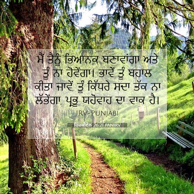Picture 07 - ਹਿਜ਼ਕੀਏਲ 26:21 PANIRV - ਮੈਂ ਤੈਨੂੰ ਭਿਆਨਕ - Bible Verse Picture