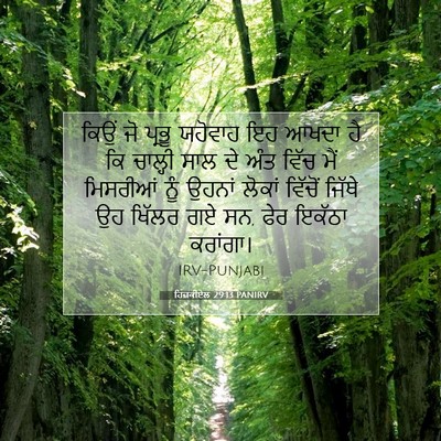 Picture 07 - ਹਿਜ਼ਕੀਏਲ 29:13 PANIRV - ਕਿਉਂ ਜੋ ਪ੍ਰਭੂ - Bible Verse Picture