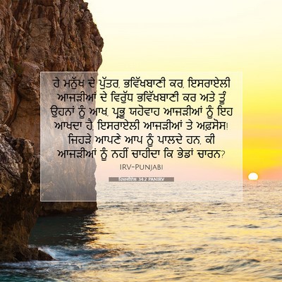 Picture 07 - ਹਿਜ਼ਕੀਏਲ 34:2 PANIRV - ਹੇ ਮਨੁੱਖ ਦੇ ਪੁੱਤਰ, - Bible Verse Picture