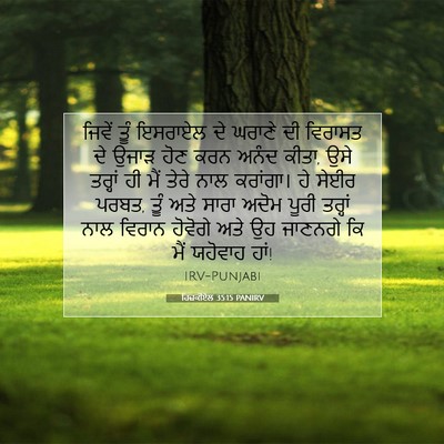 Picture 07 - ਹਿਜ਼ਕੀਏਲ 35:15 PANIRV - ਜਿਵੇਂ ਤੂੰ ਇਸਰਾਏਲ - Bible Verse Picture