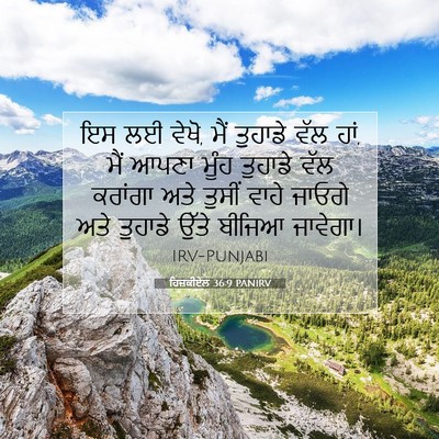 Picture 07 - ਹਿਜ਼ਕੀਏਲ 36:9 PANIRV - ਇਸ ਲਈ ਵੇਖੋ, ਮੈਂ - Bible Verse Picture